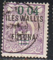 WALLIS AND FUTUNA ISLANDS 1922 KAGU BIRD NEW CALEDONIA SURCHARGED 4c On 15c USED USATO OBLITERE' - Portomarken