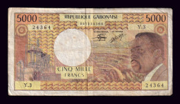 Estados De África Central Gabón 5000 Francs 1978 Pick 4c Bc F - Gabon