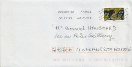 TImbre Seul Sur Lettre N°A1313 Langue Française (oblitération Du 12/01/2021) - Covers & Documents