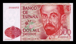 España Spain 2000 Pesetas J. Ramón Jiménez 1980 Pick 159 Sin Serie Capicua Sc Unc - [ 4] 1975-… : Juan Carlos I