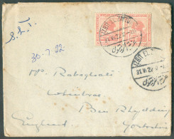 5pi. Rose (paire - PYRAMIDS SPHINX)   obl. Dc IZBIT EL ZAITU Sur Lettre Du 31-VI-1922 Vers La Grande-Bretagne Via Port S - Storia Postale