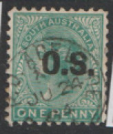 South Australia   1876    SG 043  1d  Overprinted  O S     P 10     Fine Used   - Gebraucht