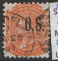 South Australia  1891  SG  055  1d  Overpinted  O S  P10  Fine Used    - Oblitérés
