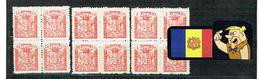 ANDORRA ANDORRE Timbres Taxe Hosteleria CONSELL GENERAL  LES 3 VALEURS Bloc 4  Timbres Total 12 - Précurseurs