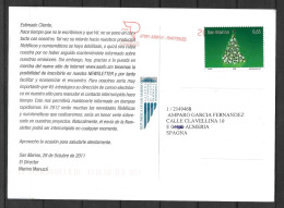 San Marino Azienda Autonoma Di Stato Filatelica E Numismatica Card Circulated - Lettres & Documents