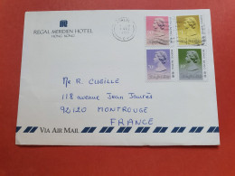 Hong Kong - Enveloppe Du Regal Meridien Hôtel Pour La France En 1989, Affranchissement Quadricolore - Réf 1001 - Covers & Documents