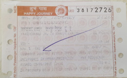 India Old / Vintage - North Eastern Railway / Train Ticket With "Female Sterilisation" Family Welfare Slogan As Per Scan - Wereld