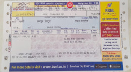 India Old / Vintage - North Central Railway / Train Ticket With "VSNL" Mobile Advertisement As Per Scan - Mundo