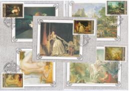 Russia USSR 1984 Maximum Cards X5 French Paintings In Hermitage, France Painters Boucher Degas Poussin Fragonard Vuaille - Cartes Maximum