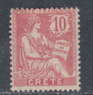 Crète N° 6 X Type Mouchon : 10 C. Rose, Trace De Charnière Sinon TB - Unused Stamps