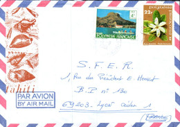 POLYNESIE AFFRANCHISSEMENT COMPOSE SUR LETTRE POUR LA FRANCE 1981 - Covers & Documents