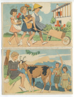 Lot De 2 CPA Illustration éditées Par Le Comité National Des Colonies De Vacances, Ciel Bleu 1937. Scouts Scoutisme - Pfadfinder-Bewegung