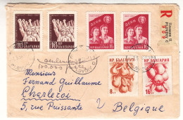 Bulgarie - Lettre Recom De 1958 - Oblit Plodiv - Expédié Vers Charleroi - Fruits - - Covers & Documents