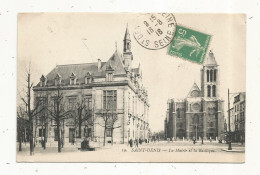 Cp, 93, SAINT DENIS, La Mairie Et La Basilique, Voyagée, 1916, Ed Le Deley - Saint Denis