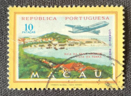 MAC6720U5 - Air Mail - Views Of Macau - 10 Patacas Used Stamp - Macau 1960 - Oblitérés