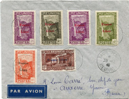 REUNION FRANCE LIBRE LETTRE RECOMMANDEE PAR AVION DEPART SAINT-DENIS 20-12-46 REUNION POUR LA FRANCE - Cartas & Documentos