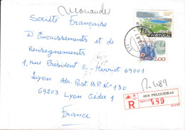 PORTUGAL AFFRANCHISSEMENT COMPOSE SUR LETTRE RECOMMANDEE POUR LA FRANCE 1981 - Covers & Documents