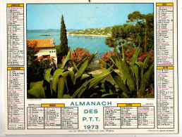Calendrier Almanach Des P.T.T. 1973 Le Lavandou Côte D'Azur - Complet Région Nord De La France - Grand Format : 1971-80