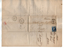 TB 4282 - 1857 - LAC - Lettre De Mr PUCH à SEDAN Pour Mrs POULET Père & Fils à BEAUNE - 1849-1876: Klassieke Periode