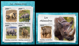 Central Africa  2022 Rhinos. (806) OFFICIAL ISSUE - Rhinozerosse