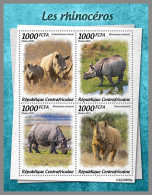 CENTRAL AFRICAN 2022 MNH Rhinos Nashörner Rhinoceros M/S - IMPERFORATED - DHQ2323 - Rhinozerosse
