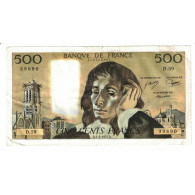 France, 500 Francs, Pascal, 1976, D.59, TTB, Fayette:71.14, KM:156d - 500 F 1968-1993 ''Pascal''