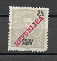 Moçambique Lourenço Marques 1911 -  D. Carlos Com Sobrecarga «REPUBLICA» 1911 - Afinsa 78 - Lourenco Marques