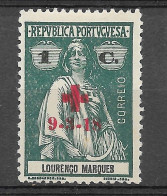 Moçambique Lourenço Marques 1918 -  Tipo CERES Com Sobrecarga «Cruz Vermelha» E Sobretaxa - Afinsa 161 - Lourenco Marques