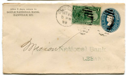 RC 25376 ETATS UNIS USA 1898 ENTIER POSTAL DE DANVILLE POUR LEBANON - ...-1900