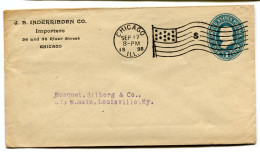 RC 25395 ETATS UNIS USA 1898 ENTIER POSTAL DE CHICAGO FLAG CANCEL LETTRE "S" POUR LOUISVILLE - ...-1900