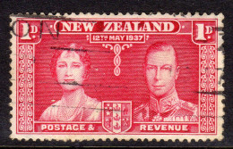 NEW ZEALAND NZ - 1937 CORONATION 1d STAMP FINE USED SG 599 REF A - Unused Stamps