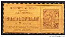 Monaco Timbre-telephone Nº 1 Neuf - Telefoonzegels