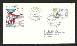 ISLANDE. N°366 De 1967 Sur Enveloppe 1er Jour (FDC). Expo. Internationale De Montréal/Cartographie. - 1967 – Montréal (Canada)