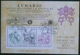 400 Jahre Gregorianischer Kalender 1982 Mi 811-813 BLOCK 4 Yv 734-736 Used Gebruikt Oblitere VATICANO VATICAN VATICAAN - Used Stamps