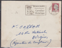 S.O.S. MOTOS Sur Lettre Pub Au Verso  De 30   BEAUCAIRE  Le 3 9 1960  Avec Mne De DECARIS  25c - Briefe U. Dokumente