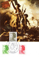 " TYPE LIBERTE " Sur Carte Maximum De 1982 N° YT 2185 à 2187. Parfait état. CM - 1982-1990 Liberty Of Gandon