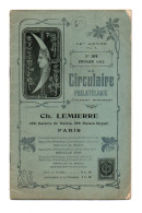 Journal Mensuel La Circulaire Philatélique N°104 Ch. Lemiere De Février 1912 - French