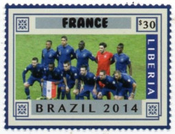 LIBERIA 2014 - 1v - MNH - France Team - Brazil World Football Championship - Soccer Calcio - Football - World Cup - 2014 – Brésil