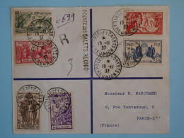 BT18 ILE  REUNION  BELLE LETTRE RR 1937  POINTE AUX GALETS  A PARIS FRANCE   +N°149 . 154 +AFFR  PLAISANT++ - Cartas & Documentos