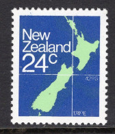 New Zealand 1982 Map - P.12½ - MNH (SG 1261) - Unused Stamps