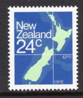 New Zealand 1982 Map - P.14½ X 14 - MNH (SG 1261a) - Unused Stamps