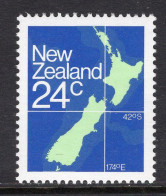 New Zealand 1982 Map - P.14½ X 14 - MNH (SG 1261a) - Unused Stamps