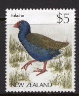 New Zealand 1982-89 Definitives - Native Birds - $5 Takahe MNH (SG 1296) - Unused Stamps