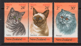 New Zealand 1983 Health - Cats Set HM (SG 1320-1322) - Unused Stamps