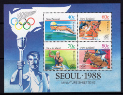 New Zealand 1988 Health - Olympic Games MS MNH (SG MS1479) - Unused Stamps