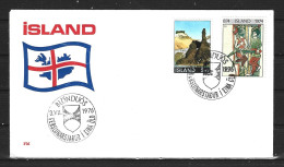 ISLANDE. Flamme De 1976 Sur Enveloppe. Armoiries De Blönduos. - Lettres & Documents