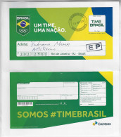 2015 Team Brazil Postal Stationery Aerogramme Used To Send Messages To Athletes In The Olympic Village Rio De Janeiro - Eté 2016: Rio De Janeiro