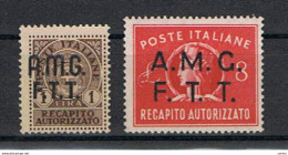 TRIESTE A:  1947  RECAPITO  AUTORIZZATO  -  S. CPL. 2  VAL. N. -  SASS. 1/2 - Revenue Stamps