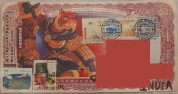 TAIWAN 2023 AIRMAIL DESIGNER TIGER COVER Postally Travelled To INDIA With High Value FISH/ BIRD STAMPS As Scan - Briefe U. Dokumente