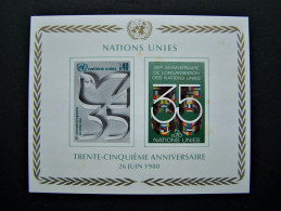 1980 BF 2** TACHES BLOC FEUILLET N° 2 NATIONS UNIES UNITED NATIONS GENEVE GENEVA 35 ème Anniversaire 26 Juin 1980 - Ongebruikt